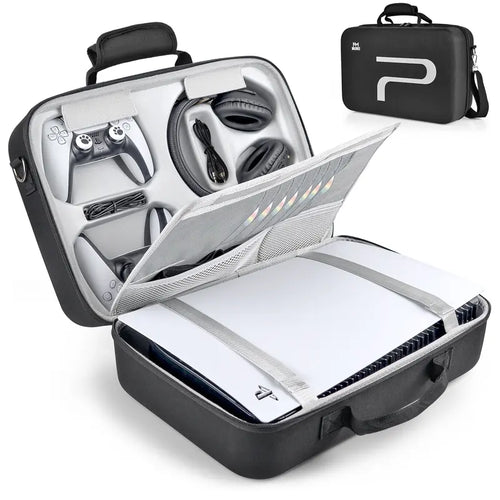 Hard Shell Carrying Case for PS5, Shockproof Travel Bag for Console & Accessories