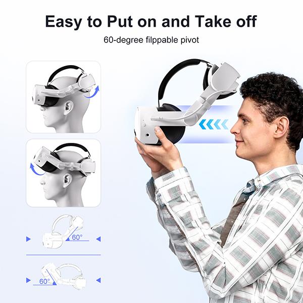Head Strap with Battery Compatible with Meta/Oculus Quest 3S/Quest 3