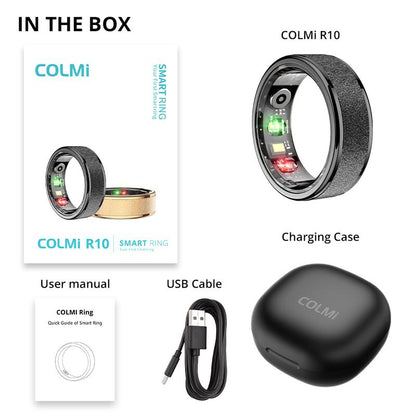 R10 Temperature Smart Fitness Ring, 5ATM Waterproof Durable Fitness Tracker for Women & Men