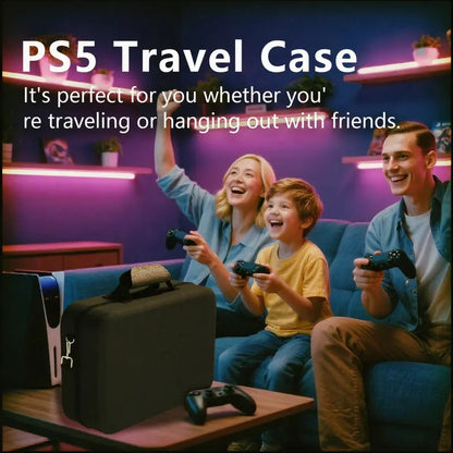 Hard Shell Carrying Case for PS5, Shockproof Travel Bag for Console & Accessories