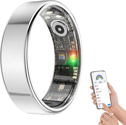 R10 Temperature Smart Fitness Ring, 5ATM Waterproof Durable Fitness Tracker for Women & Men