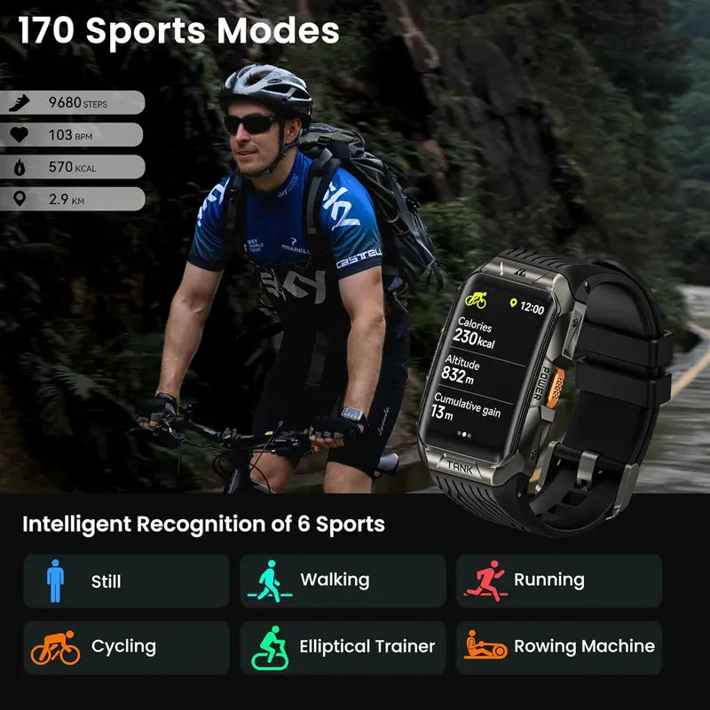 X2 AMOLED Smartwatch: 44-day battery life, Bluetooth calling, 50-meter water resistance